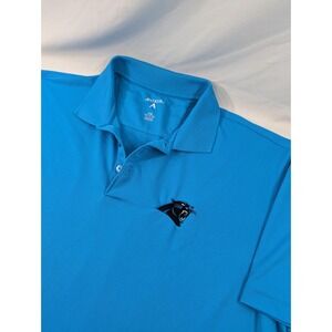 Antigua Blue NFL Carolina Panthers Polo Shirt size XXL Knit Short Sleeve Collar